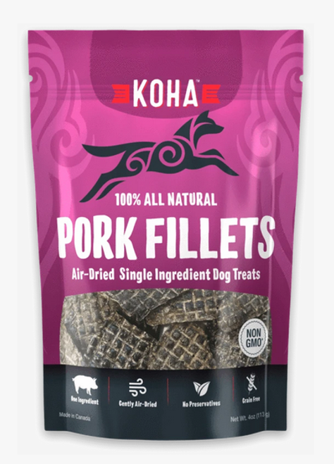 KOHA Pork Fillets All Natural Treats 4oz