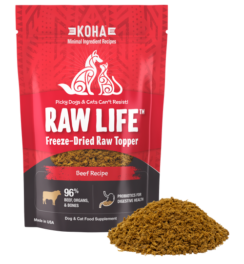 Freeze-Dried Raw Life Topper Beef Recipe for Dogs and Cats 8oz 
