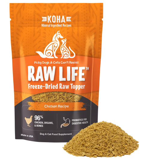 Freeze-Dried Raw Life Topper Chicken Recipe for Dogs and Cats 8oz Bag