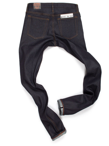 Extra long inseam Japanese stretch selvedge jeans with pigskin top stitching. Extra long inseam Japanese stretch selvedge jeans with pigskin top stitching.