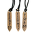 Norse Alley Viking Runes Brass Pendant Necklace Set (Set of 3)