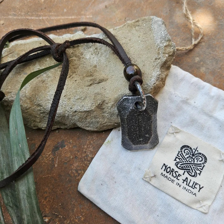 Viking Rune Pendant Isa | Ice Rune Necklace | Norse Stillness Talisman | Viking Jewelry | Minimalist Amulet