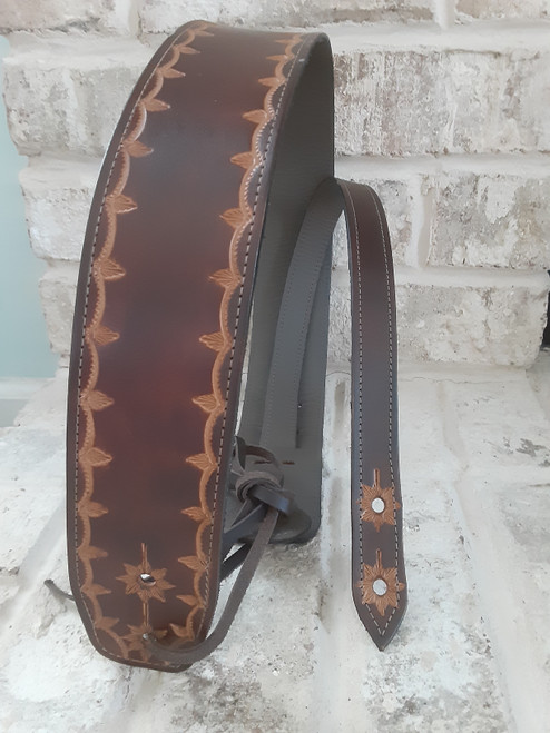 Hand Tooled Leather Guitar Strap