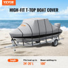 VEVOR T Top Boat Cover, 24'-26' Waterproof Trailerable T-Top Boat Cover, 600D Ma