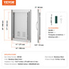 VEVOR BBQ Access Door, 14W x 20H Inch Single Outdoor Kitchen Door, Stainless Steel Flush Mount Door, Wall Vertical Door with Handle and vents, for BBQ Island, Grilling Station, Outside Cabinet