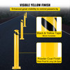 VEVOR Safety Bollard, 42 Inch Height Bollard Post, 5.5 Inch Diameter Steel Pipe Safety Bollard Post, Yellow Steel Bollard, Steel Safety Bollard with 8 Anchor Bolts, Perfect for Traffic-Sensitive Area