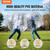 VEVOR Inflatable Bumper Balls 2-Pack, 4FT/1.2M Body Sumo Zorb Balls for Teen & Adult, 0.8mm Thick PVC Human Hamster Bubble Balls for Outdoor Team Gaming Play, Bumper Bopper Toys for Garden, Yard, Park