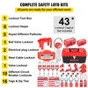 VEVOR 43 PCS Lockout Tagout Kits, Electrical Safety Loto Kit Includes Padlocks, 5 Kinds of Lockouts, Hasps, Tags & Ties, Box, Lockout Safety Tools for Electrical Risk Removal in Industrial, Machinery
