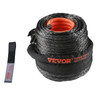 VEVOR Synthetic Winch Rope, 3/8 Inch x 85 Feet 26,500 lbs Synthetic Winch Line Cable Rope with Protective Sleeve + Forged Winch Hook + Pull Strap, Universal Fit for SUV, Large Off-Road Vehicle, Truck