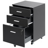 VEVOR File Cabinet, 3-Drawer Wood Filing Cabinet, Locking Office Cabinet for Letter/A4 Size, File Cabinet with 5 Wheels for Home Office, Black