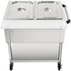 VEVOR Commercial Electric Food Warmer, 2-Pot Steam Table Food Warmer 0-100? w/ 2 Lockable Wheels, Professional Stainless Steel Material with ETL Certification for Catering and Restaurants
