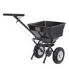 VEVOR Broadcast Spreader, 100 LB Walk-Behind Turf Spreader with 12" Wheels, Steel Push Fertilizer Spreader, Garden Seeder, and Salt Spreader, Designed for Residential, Farm, and Tough Terrain, Black