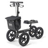 VEVOR Folding Knee Scooter, Aluminum Steerable Knee Walker with Height-Adjustable Handlebar & Knee Pad, 12" All-Terrain Wheels, Dual Brakes, Leg Recovery Scooter for Broken Ankle Foot Injuries, 350LBS