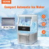 VEVOR Commercial Ice Maker Machine, 132 lbs/24h Stainless Steel Under Counter Ice Machine with 39 lbs Storage & LED Panel, Water Filter/Scoop Included, Making Clear Cube for Bar Office Coffee Shop