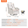 VEVOR Electronic Power Recliner and Swivel Glider, 250 lbs Weight Capacity Swivel Glider Recliner Chair with USB Port, Polyester Surface Swivel Rocker Recliner for Living Room, Bedroom, Off White