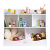VEVOR Wood Kid Storage Cubby, Toy Storage Organizer with Bookshelf, 5-Cubby Wood Toy Storage Cabinet, Children Book Toy Shelf for Kids Room, Playroom, Kindergarten, Nursery, White