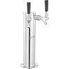 VEVOR Dual Taps Draft Beer Tower Dispenser, Stainless Steel Keg Beer Tower, Kegerator Tower Kit with Pre-Assembled Tubing and Self-Closing Faucet Shanks for Party, Bar, Pub, Restaurant