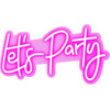 VEVOR Let's Party Neon Sign, 26" x 12" Neon Sign for Wall Decor, Adjustable Brightness Pink Neon Light Sign with Remote Control and Power Adapter, for Party/Wedding Celebration/Home Decoration