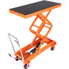 VEVOR Hydraulic Lift Table Cart, 1760lbs Capacity 59" Lifting Height, Manual Double Scissor Lift Table with 4 Wheels and Non-slip Pad, Hydraulic Scissor Cart for Material Handling and Transportation