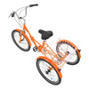 VEVOR Folding Adult Tricycle, 24-Inch 7-Speed Adult Folding Trikes, Carbon Steel 3 Wheel Cruiser Bike with Basket & Adjustable Seat, Shopping Picnic Foldable Tricycles for Women, Men, Seniors (Orange)