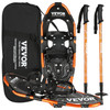 VEVOR 25 inch Light Weight Snowshoes for Women Men Youth Kids, Aluminum Alloy Frame Terrain Snow Shoes, Snowshoes Set with Trekking Poles and Carrying Tote Bag, Fully Adjustable Bindings, Orange
