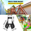 VEVOR Swing Set Bracket 9.84" Swing Bracket A-Frame Construction Swing Set Hardware Iron Material with Black Powder Coated DIY Swing Set End Bracket Swing Set Kit for 2(4x4") Legs & 1(4x6") beam-2PCS