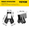 VEVOR Swing Set Bracket 9.84" Swing Bracket A-Frame Construction Swing Set Hardware Iron Material with Black Powder Coated DIY Swing Set End Bracket Swing Set Kit for 2(4x4") Legs & 1(4x6") beam-2PCS