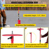 VEVOR Ice Drill Auger, 6" Diameter Nylon Ice Auger, 39" Length Ice Auger Bit,Auger Drill with 11.8" Extension Rod,Auger Bit w/Drill Adapter,Top Plate & Blade Guard for Ice Fishing Ice Burrowing Red