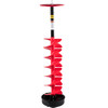 VEVOR Ice Drill Auger, 6" Diameter Nylon Ice Auger, 39" Length Ice Auger Bit,Auger Drill with 11.8" Extension Rod,Auger Bit w/Drill Adapter,Top Plate & Blade Guard for Ice Fishing Ice Burrowing Red