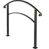 VEVOR 4-Step Handrail Fits 1 or 4 Steps Matte Black Stair Rail Wrought Iron Handrail with Installation Kit Hand Rails for Outdoor Steps