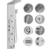 VEVOR Shower Panel System, 6 Shower Modes, LED & Display Shower Panel Tower, Rainfall, Waterfall, 4 Body Massage Jets, Tub Spout, Handheld Shower Head 59" Hose, Stainless Steel Wall-Mounted Shower Set