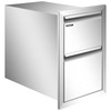 VEVOR Outdoor Kitchen Drawers 13" W x 20.5" H x 21" D, Flush Mount Double BBQ Access Drawers Stainless Steel with Recessed Handle, BBQ Island Drawers for Outdoor Kitchens or Grill Station