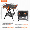 VEVOR Folding Work Table, 2-in-1 as Sawhorse & Workbench, 1000 lbs Capacity, 7 Adjustable Heights, Steel Legs, Portable Foldable Tool Stand with Wood Clamp, 4 Bench Dogs, 2 Hooks, Easy Garage Storage