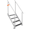 VEVOR Dock Ladder 4 Step, Dock Stairs 30''-38'' Adjustable Height, 500 lbs Load Capacity, Aluminum Pontoon Boat Ladder with Dual Handrails & Nonslip Rubber Mat for Ship/Lake/Pool/Marine Boarding