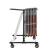 VEVOR Folding Chair Cart, Single Layer Mobile Stackable Chair Dolly, Storage Rack Trolley with 265 Lbs Capacity to Store 42 Chairs, Heavy Duty Iron Chairs Holder with 4 Casters, 2 Elastic Cords, Cover