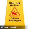 VEVOR 16 Pack Wet Floor Sign, 25" Caution Signs Wet Floor, Fold-Out Wet Floor Sign Bilingual, Double Sided Wet Floor Cones, Wet Sign Floor Sign for Restaurant Restroom Office