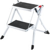 VEVOR Step Ladder 2-Step 330lbs Capacity, Ergonomic Folding Steel Step Stool with Wide Anti-Slip Pedal, Sturdy Step Stool for Adults Toddlers, Multi-Use for Household, Kitchen, Office, RVs