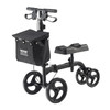 VEVOR Folding Knee Scooter, Carbon Steel Steerable Knee Walker with Height-Adjustable Handlebar & Knee Pad, All-Terrain Solid Wheels, Dual Brakes, Leg Recovery Scooter for Broken Ankle Foot Injuries