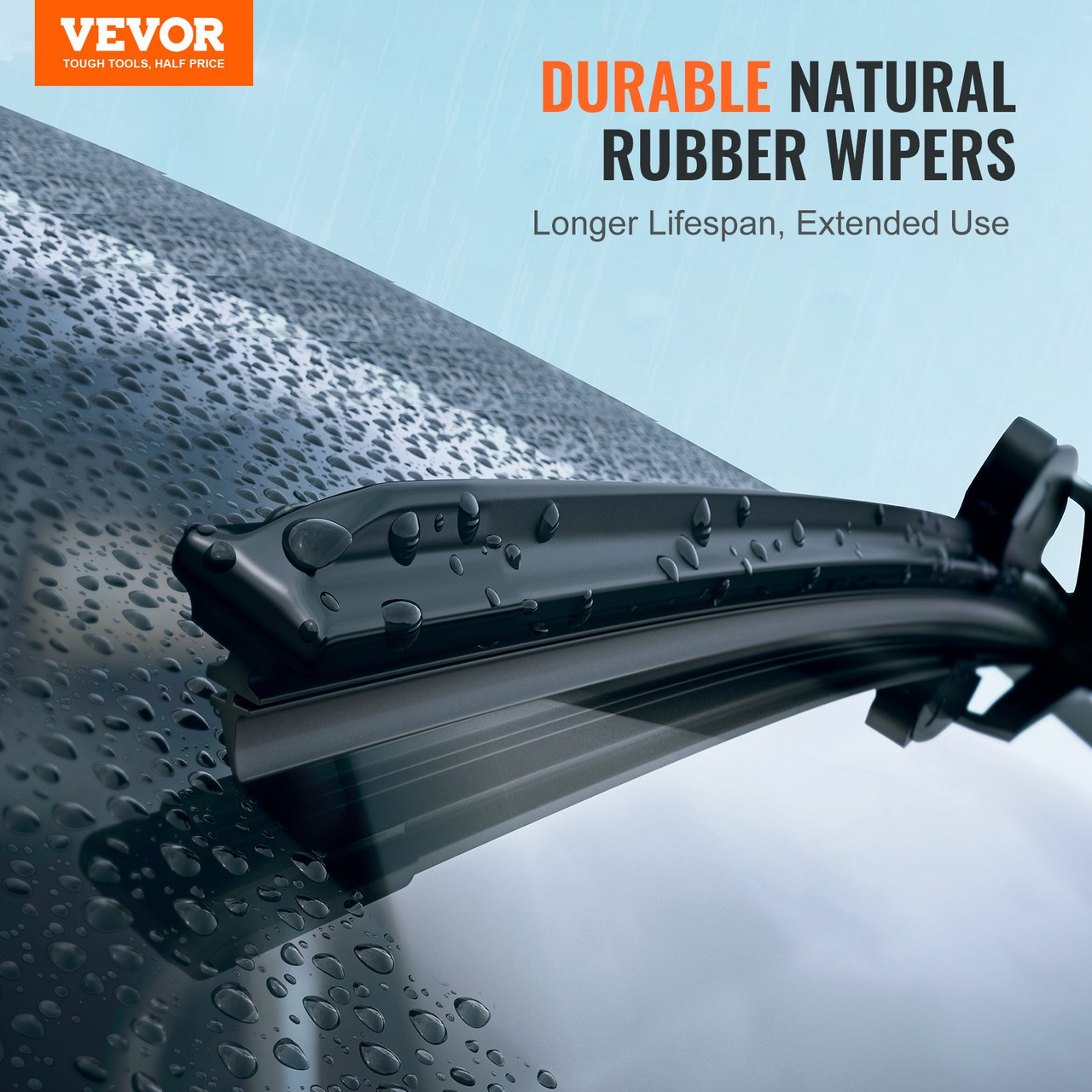 VEVOR 19" Rubber Wiper Blades, 48 cm Universal Replacement Wind Shield Wiper