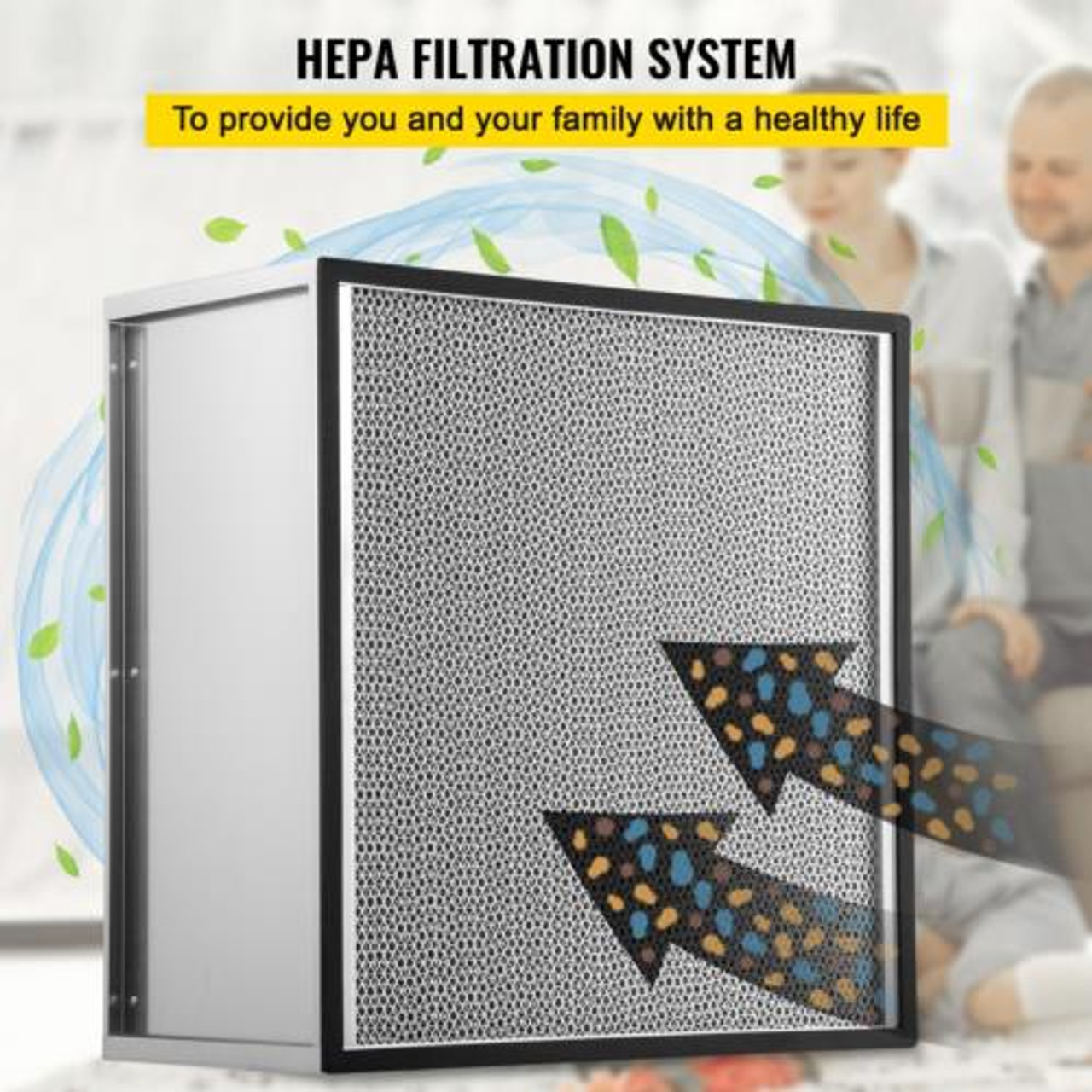 VEVOR HEPA Replacement Filter, 24''x24''x11.5'' AC Filter, True HEPA Pleated Air