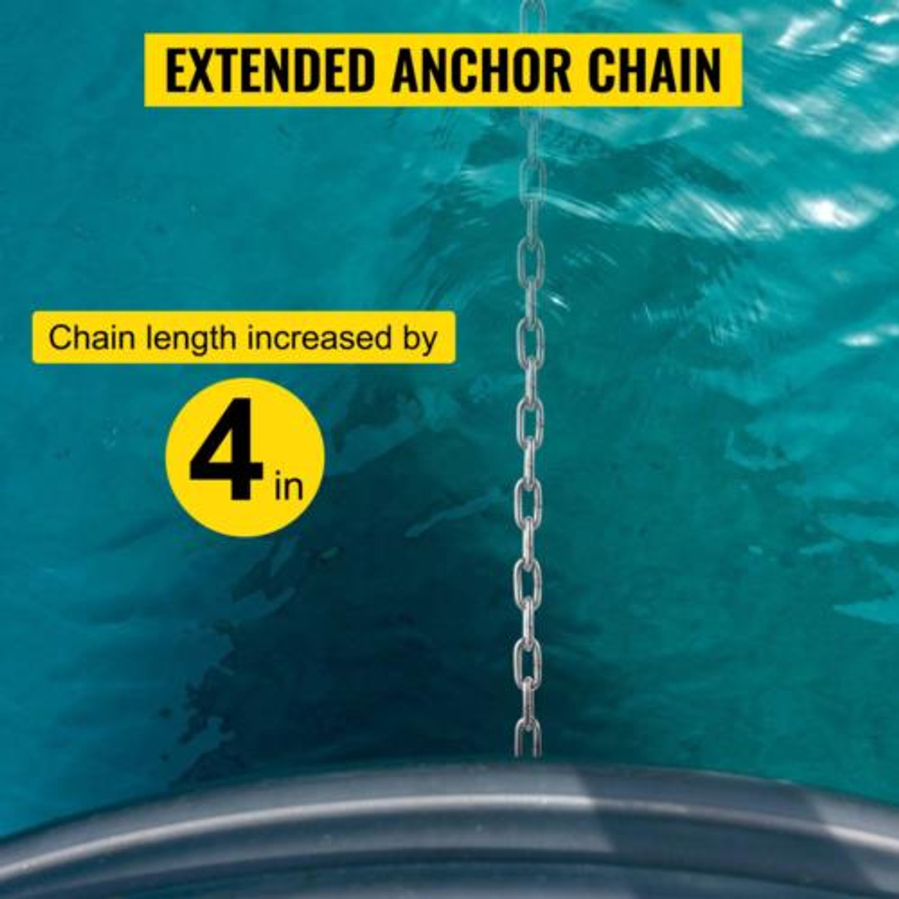 VEVOR Anchor Chain, 6' x 1/4" 316 Stainless Steel Chain, 3/8" Anchor Chain Shack