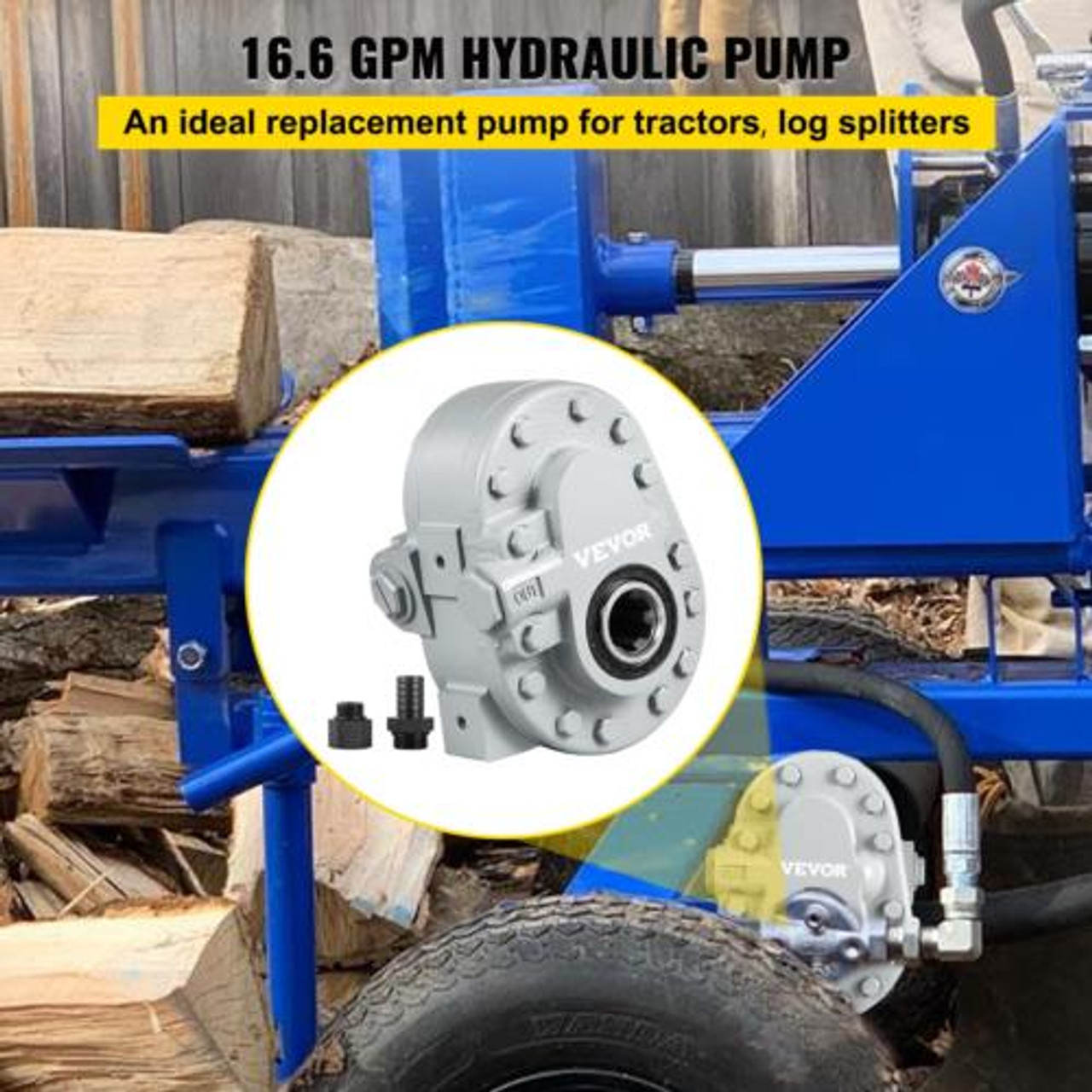 VEVOR Hydraulic Pump 16.6GPM Hydraulic Motor 540RPM Log Splitter 2500PSI Hydraul
