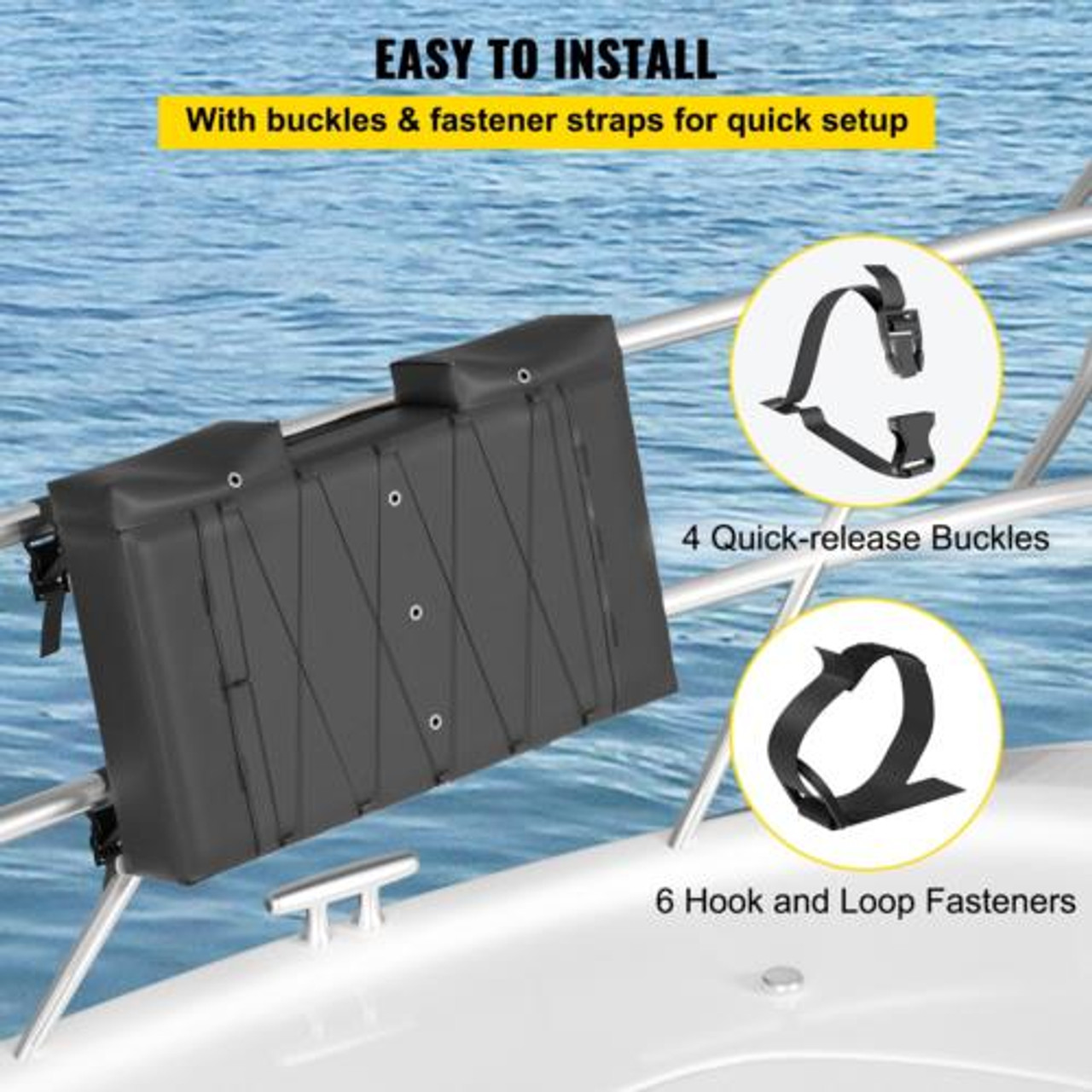 VEVOR T-Top Storage Bag, for 6 Type II Life Jackets, w/ a Boat Trash Bag, 600D O