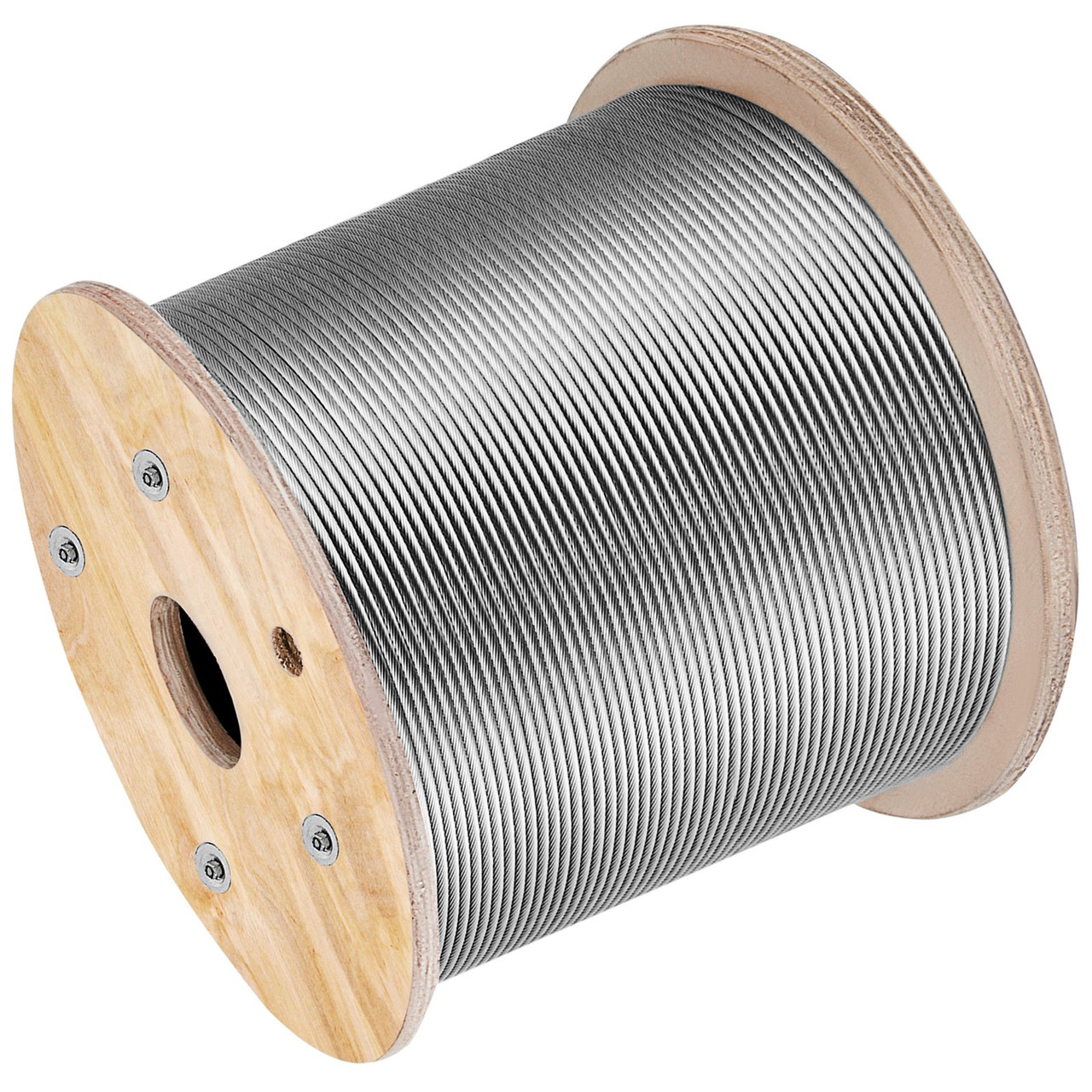 VEVOR T316 Stainless Steel Cable, 1/8'' x 1000 ft, Braided Aircraft Wire Rope with 1x19 Strands Construction, 2100 lbs Breaking Strength, for Deck Railing Stair Handrail Balusters Porch Fence
