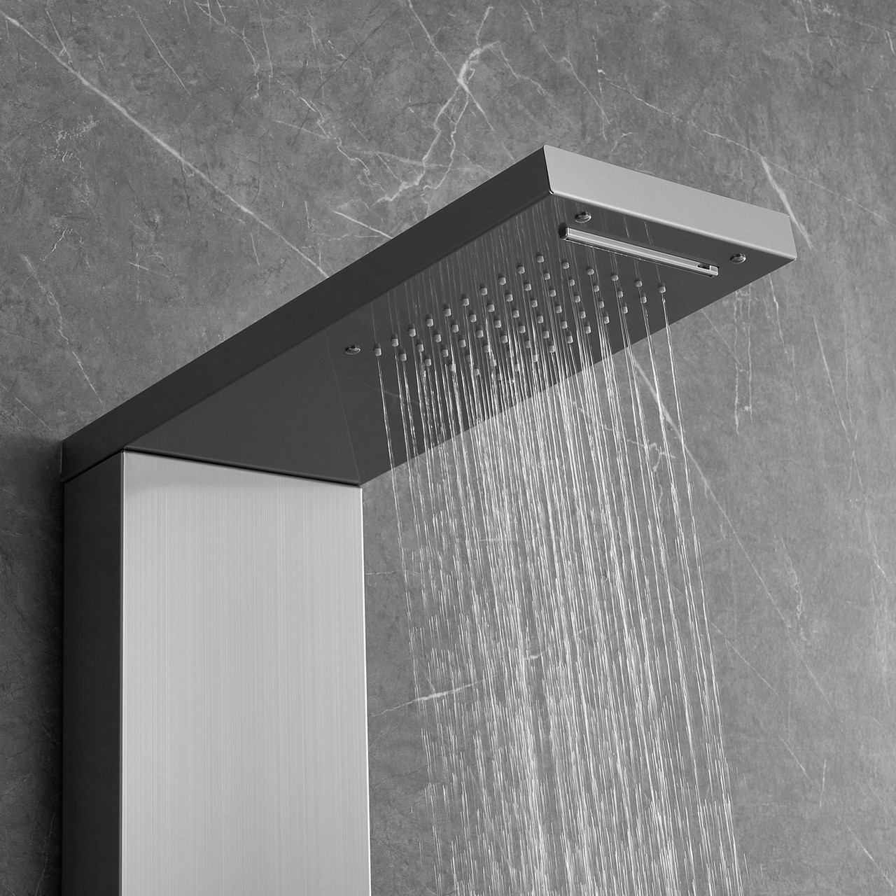 VEVOR Shower Panel System, 4 Shower Modes Shower Panel Tower, Rainfall, Waterfall, 5 Full Body Massage Jets and 3-Setting Handheld Shower Head with 59" Hose, Stainless Steel Wall-Mounted Shower Set