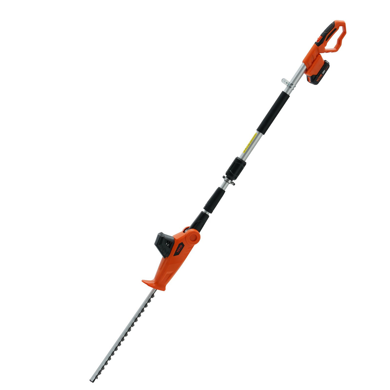 VEVOR 20V Cordless Hedge Trimmer, 18 inch Double-edged Steel Blade, Pole Hedge Trimmer Kit 20V Battery, Fast Charger Included, 74"-94" Telescoping Design for High Branches
