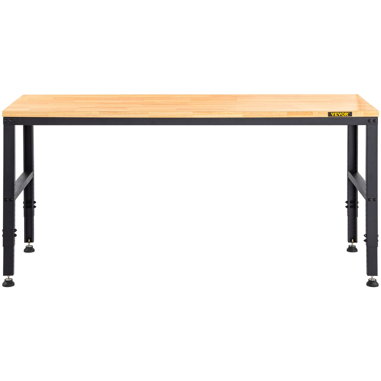 VEVOR Workbench Adjustable Height, 48" L X 20" W X 38.1" H Garage Table w/ 28.3" - 38.1" Heights & 2000 LBS Load Capacity, with Power Outlets & Hardwood Top & Metal Frame & Foot Pads, for Office Home