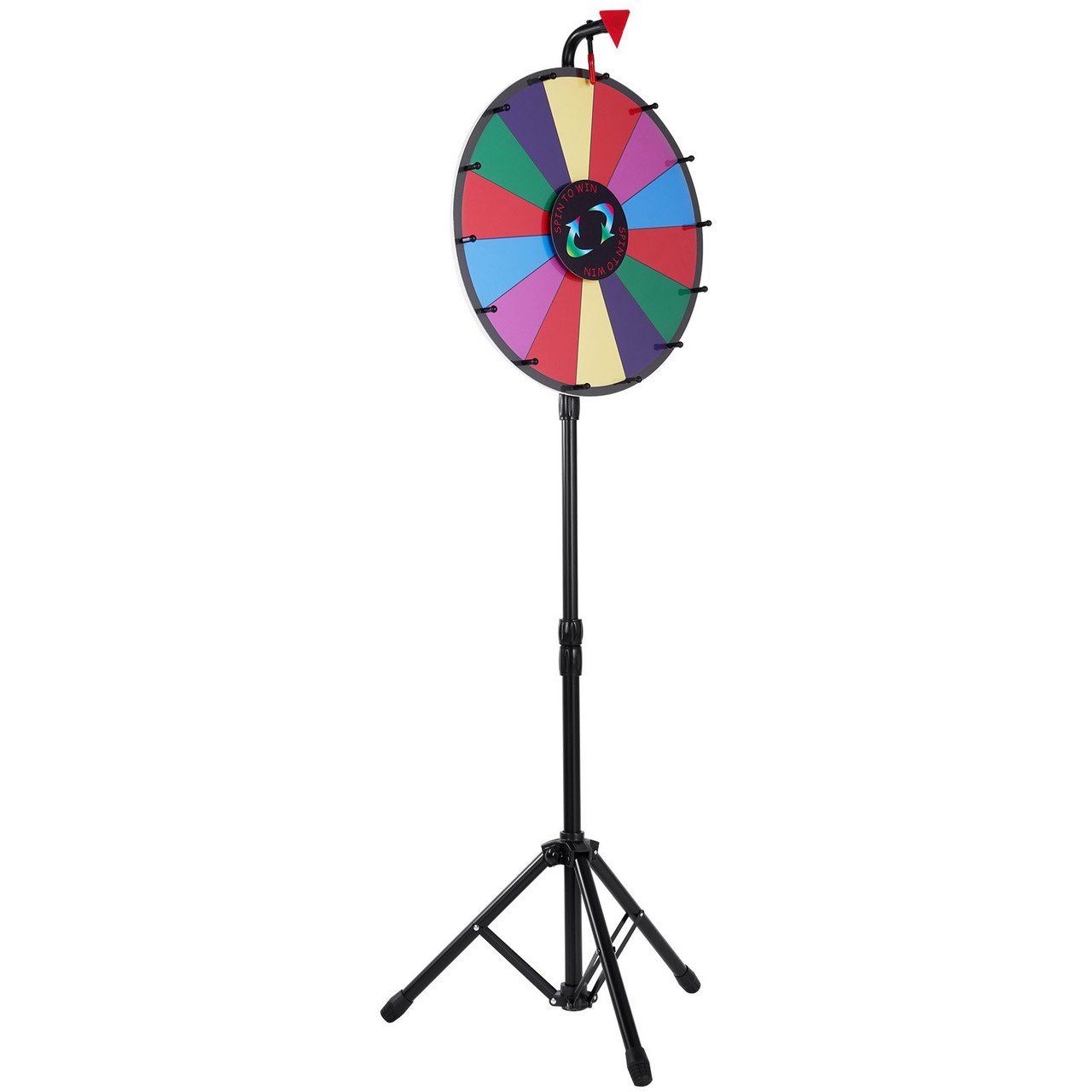 VEVOR 18 Inch Tabletop Color Prize Wheel with Folding Tripod Floor Stand 14 Slots Dry Erase