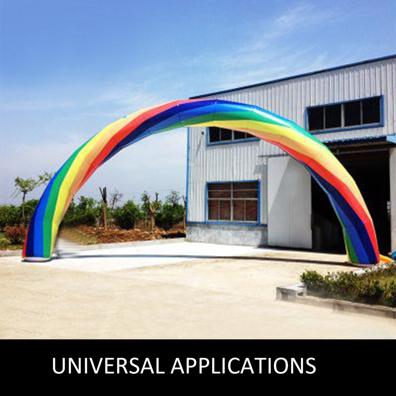 VEVOR Inflatable Rainbow Arch 26ftx10ft with 110W Blower for Advertising Party Celebration Garden