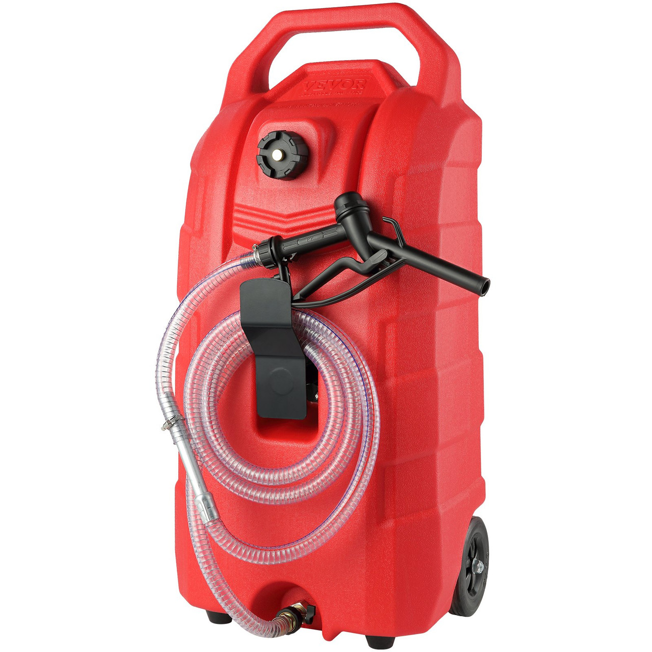 VEVOR 16 Gallon Fuel Caddy, 7.8 L/min, Portable Gas Storage Tank Container with Nozzle Rubber Wheels, Fuel Transfer Storage Tank for Gasoline Diesel Machine Oil Car Mowers Tractor Boat Motorcycle